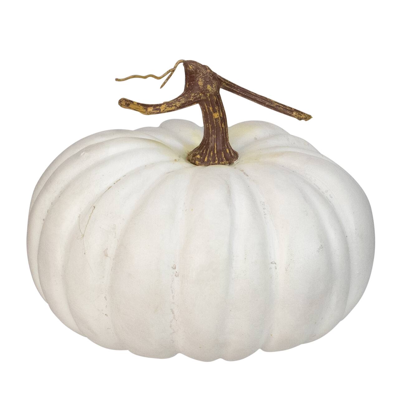10" White Flat Round Pumpkin Tabletop Décor